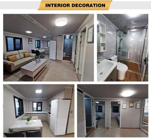 Prefabricated Mobile Pop-up Tiny House Container Home with 2 Bedrooms and 1 Full Bathroom for Adults