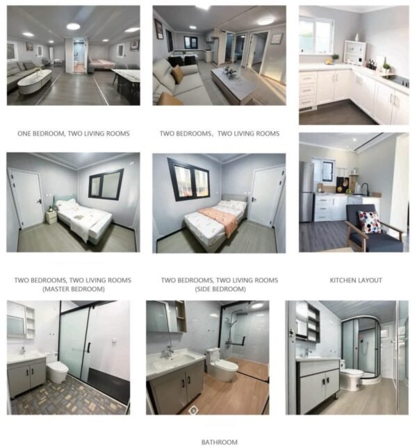 Tiny House 40FT, 40FT Expandable Container House - 3 Bedrooms, 2 Washrooms and Kitchen, Spacious Design, Safety Construction, Comfortable Living, Mobility