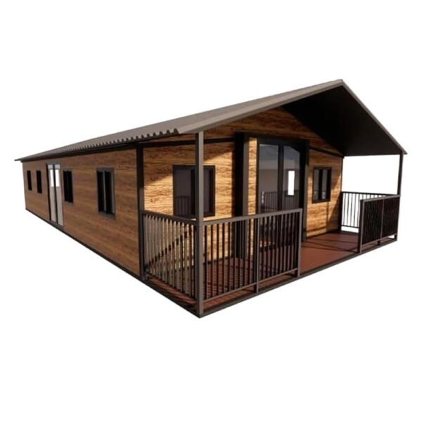 Triangular Roof Modern Prefabricated 40FT Tiny House for Adults Modular Luxury Tiny Homes with Bedroom Living Room Expandable Mobile Homes for Vacation and Comfortable Living