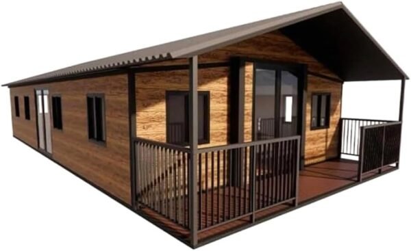 Triangular Roof Modern Prefabricated 40FT Tiny House for Adults Modular Luxury Tiny Homes with Bedroom Living Room Expandable Mobile Homes for Vacation and Comfortable Living