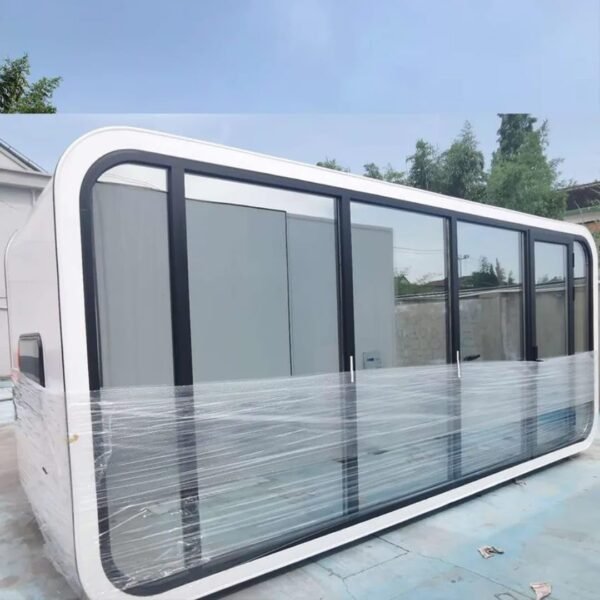 Walkmax Luxury modern prefab cabin - 19ft mobile capsule with bedroom, kitchen and bathroom, storm resistant prefab cabin -15 typhoon and 10 earthquake proof mobile cabin for...